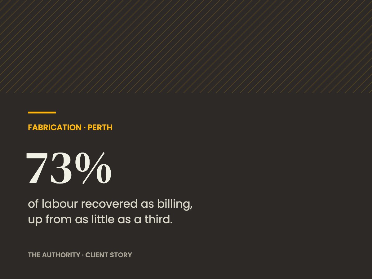 Fabrication case study: 73% of labour recovered as billing