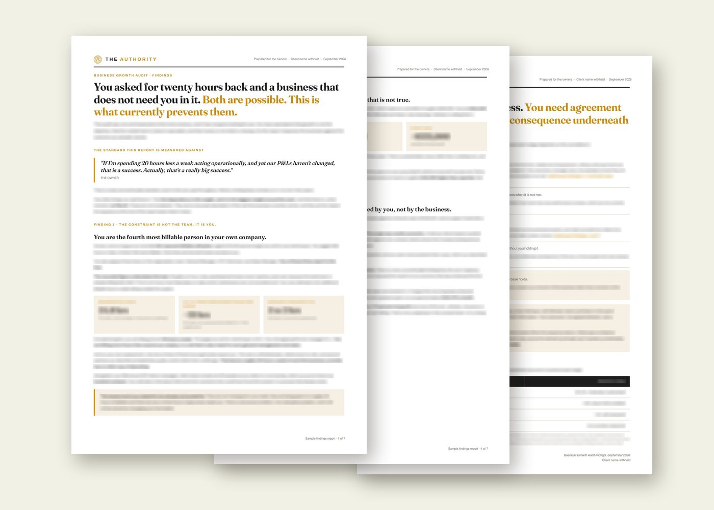 Sample report pages